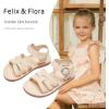 imageFelix ampamp Flora Toddler Girl Sandals  Little Girl Easter Summer Dress Shoes Lightweight Open Toe Beach HolidayBc222apricot