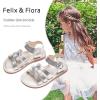 imageFelix ampamp Flora Toddler Girl Sandals  Little Girl Easter Summer Dress Shoes Lightweight Open Toe Beach HolidayBc222bright Silver