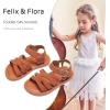 imageFelix ampamp Flora Toddler Girl Sandals  Little Girl Easter Summer Dress Shoes Lightweight Open Toe Beach HolidayBc222reddish Brown