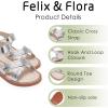 imageFelix ampamp Flora Toddler Girl Sandals  Little Girl Easter Summer Dress Shoes Lightweight Open Toe Beach HolidayBc286silver