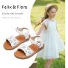 imageFelix ampamp Flora Toddler Girl Sandals  Little Girl Easter Summer Dress Shoes Lightweight Open Toe Beach HolidayBc307white