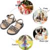 imageFelix ampamp Flora Toddler Girl Sandals Flower Girl Dress Shoes Open Toe Little Kid Summer FlatsBc277black