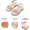 imageFelix ampamp Flora Toddler Girl Sandals Flower Girl Dress Shoes Open Toe Little Kid Summer FlatsBc277silver