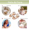 imageFelix ampamp Flora Toddler Girl Sandals Flower Girl Dress Shoes Open Toe Little Kid Summer FlatsBc293beige