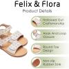 imageFelix ampamp Flora Toddler Girl Sandals Flower Girl Dress Shoes Open Toe Little Kid Summer FlatsBc293beige