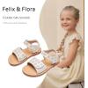 imageFelix ampamp Flora Toddler Girl Sandals Flower Girl Dress Shoes Open Toe Little Kid Summer FlatsBc293beige