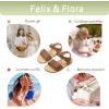 imageFelix ampamp Flora Toddler Girl Sandals Flower Girl Dress Shoes Open Toe Little Kid Summer FlatsBc293brown