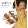 imageFelix ampamp Flora Toddler Girl Sandals Flower Girl Dress Shoes Open Toe Little Kid Summer FlatsBc293brown