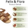imageFelix ampamp Flora Toddler Girl Sandals Flower Girl Dress Shoes Open Toe Little Kid Summer FlatsBc293brown