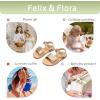 imageFelix ampamp Flora Toddler Girl Sandals Flower Girl Dress Shoes Open Toe Little Kid Summer FlatsBc293gold