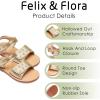 imageFelix ampamp Flora Toddler Girl Sandals Flower Girl Dress Shoes Open Toe Little Kid Summer FlatsBc293gold