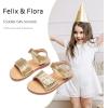 imageFelix ampamp Flora Toddler Girl Sandals Flower Girl Dress Shoes Open Toe Little Kid Summer FlatsBc293gold