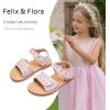 imageFelix ampamp Flora Toddler Girl Sandals Flower Girl Dress Shoes Open Toe Little Kid Summer FlatsBc293light Pink