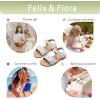 imageFelix ampamp Flora Toddler Girl Sandals Flower Girl Dress Shoes Open Toe Little Kid Summer FlatsBc293white