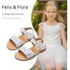 imageFelix ampamp Flora Toddler Girl Sandals Flower Girl Dress Shoes Open Toe Little Kid Summer FlatsBc293white