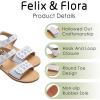 imageFelix ampamp Flora Toddler Girl Sandals Flower Girl Dress Shoes Open Toe Little Kid Summer FlatsBc293white