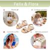 imageFelix ampamp Flora Toddler Girl Sandals Flower Girl Dress Shoes Open Toe Little Kid Summer FlatsBc308beige