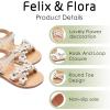 imageFelix ampamp Flora Toddler Girl Sandals Flower Girl Dress Shoes Open Toe Little Kid Summer FlatsBc308beige