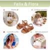 imageFelix ampamp Flora Toddler Girl Sandals Flower Girl Dress Shoes Open Toe Little Kid Summer FlatsBc308brown