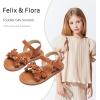 imageFelix ampamp Flora Toddler Girl Sandals Flower Girl Dress Shoes Open Toe Little Kid Summer FlatsBc308brown