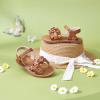 imageFelix ampamp Flora Toddler Girl Sandals Flower Girl Dress Shoes Open Toe Little Kid Summer FlatsBc308brown