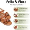 imageFelix ampamp Flora Toddler Girl Sandals Flower Girl Dress Shoes Open Toe Little Kid Summer FlatsBc308brown