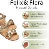 imageFelix ampamp Flora Toddler Girl Sandals Flower Girl Dress Shoes Open Toe Little Kid Summer FlatsBc308gold