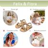 imageFelix ampamp Flora Toddler Girl Sandals Flower Girl Dress Shoes Open Toe Little Kid Summer FlatsBc308gold