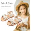 imageFelix ampamp Flora Toddler Girl Sandals Flower Girl Dress Shoes Open Toe Little Kid Summer FlatsBc308ivory White