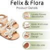 imageFelix ampamp Flora Toddler Girl Sandals Flower Girl Dress Shoes Open Toe Little Kid Summer FlatsBc308ivory White