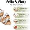 imageFelix ampamp Flora Toddler Girl Sandals Flower Girl Dress Shoes Open Toe Little Kid Summer FlatsBc308white