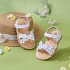 imageFelix ampamp Flora Toddler Girl Sandals Flower Girl Dress Shoes Open Toe Little Kid Summer FlatsBc308white