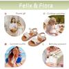 imageFelix ampamp Flora Toddler Girl Sandals Flower Girl Dress Shoes Open Toe Little Kid Summer FlatsBc310beige