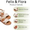 imageFelix ampamp Flora Toddler Girl Sandals Flower Girl Dress Shoes Open Toe Little Kid Summer FlatsBc310beige