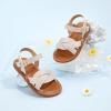 imageFelix ampamp Flora Toddler Girl Sandals Flower Girl Dress Shoes Open Toe Little Kid Summer FlatsBc310beige