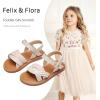 imageFelix ampamp Flora Toddler Girl Sandals Flower Girl Dress Shoes Open Toe Little Kid Summer FlatsBc310beige