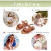 imageFelix ampamp Flora Toddler Girl Sandals Flower Girl Dress Shoes Open Toe Little Kid Summer FlatsBc310brown