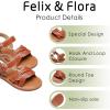 imageFelix ampamp Flora Toddler Girl Sandals Flower Girl Dress Shoes Open Toe Little Kid Summer FlatsBc310brown