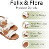 imageFelix ampamp Flora Toddler Girl Sandals Flower Girl Dress Shoes Open Toe Little Kid Summer FlatsBc310white