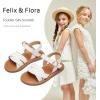 imageFelix ampamp Flora Toddler Girl Sandals Flower Girl Dress Shoes Open Toe Little Kid Summer FlatsBc310white