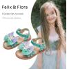 imageFelix ampamp Flora Toddler Girl Sandals Flower Girl Dress Shoes Open Toe Little Kid Summer FlatsBc320green