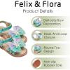imageFelix ampamp Flora Toddler Girl Sandals Flower Girl Dress Shoes Open Toe Little Kid Summer FlatsBc320green