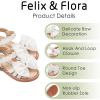 imageFelix ampamp Flora Toddler Girl Sandals Flower Girl Dress Shoes Open Toe Little Kid Summer FlatsBc320white