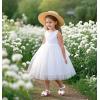 imageFelix ampamp Flora Toddler Girl Sandals Flower Girl Dress Shoes Open Toe Little Kid Summer FlatsBc320white