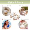 imageFelix ampamp Flora Toddler Girl Sandals Flower Girl Dress Shoes Open Toe Little Kid Summer FlatsBc320white