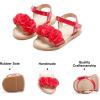 imageFelix ampamp Flora Toddler Girls Sandals Soft Rubber Flats Summer Baby Flower Girl ShoesBc207red