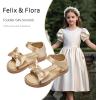 imageFelix ampamp Flora Toddler Girls Sandals Soft Rubber Flats Summer Baby Flower Girl ShoesBc245s Dark Nude