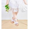 imageFelix ampamp Flora Toddler Girls Sandals Soft Rubber Flats Summer Baby Flower Girl ShoesBc245white