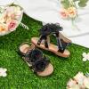 imageFelix ampamp Flora Toddler Girls Sandals Soft Rubber Flats Summer Baby Flower Girl ShoesBc254black