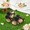 imageFelix ampamp Flora Toddler Girls Sandals Soft Rubber Flats Summer Baby Flower Girl ShoesBc254black